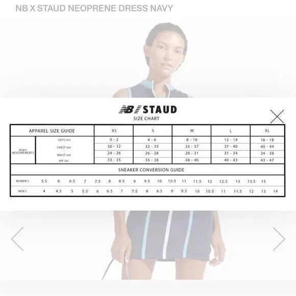 Staud new balance neoprene navy blue zip up dress medium m - Picture 8 of 12